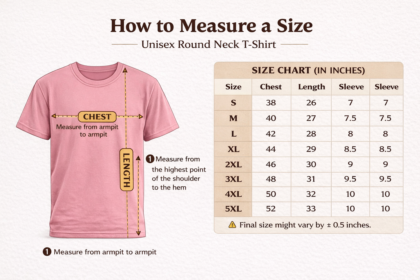 Men’s Coffee Lover Printed T-Shirt – Pink Round Neck Cotton Tee