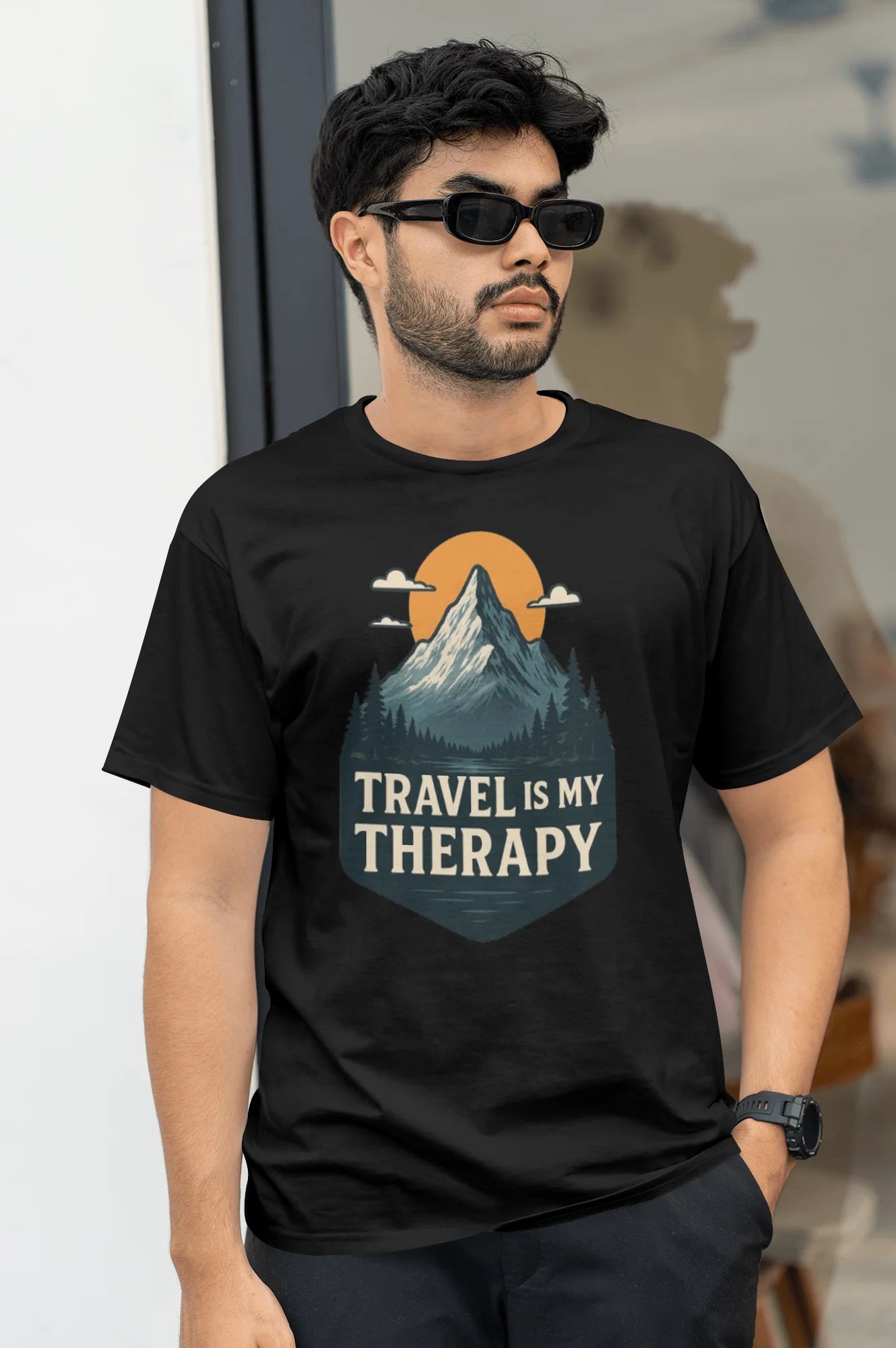 Wander More Travel Graphic T-Shirt – Men’s Regular Fit Cotton Adventure Tee